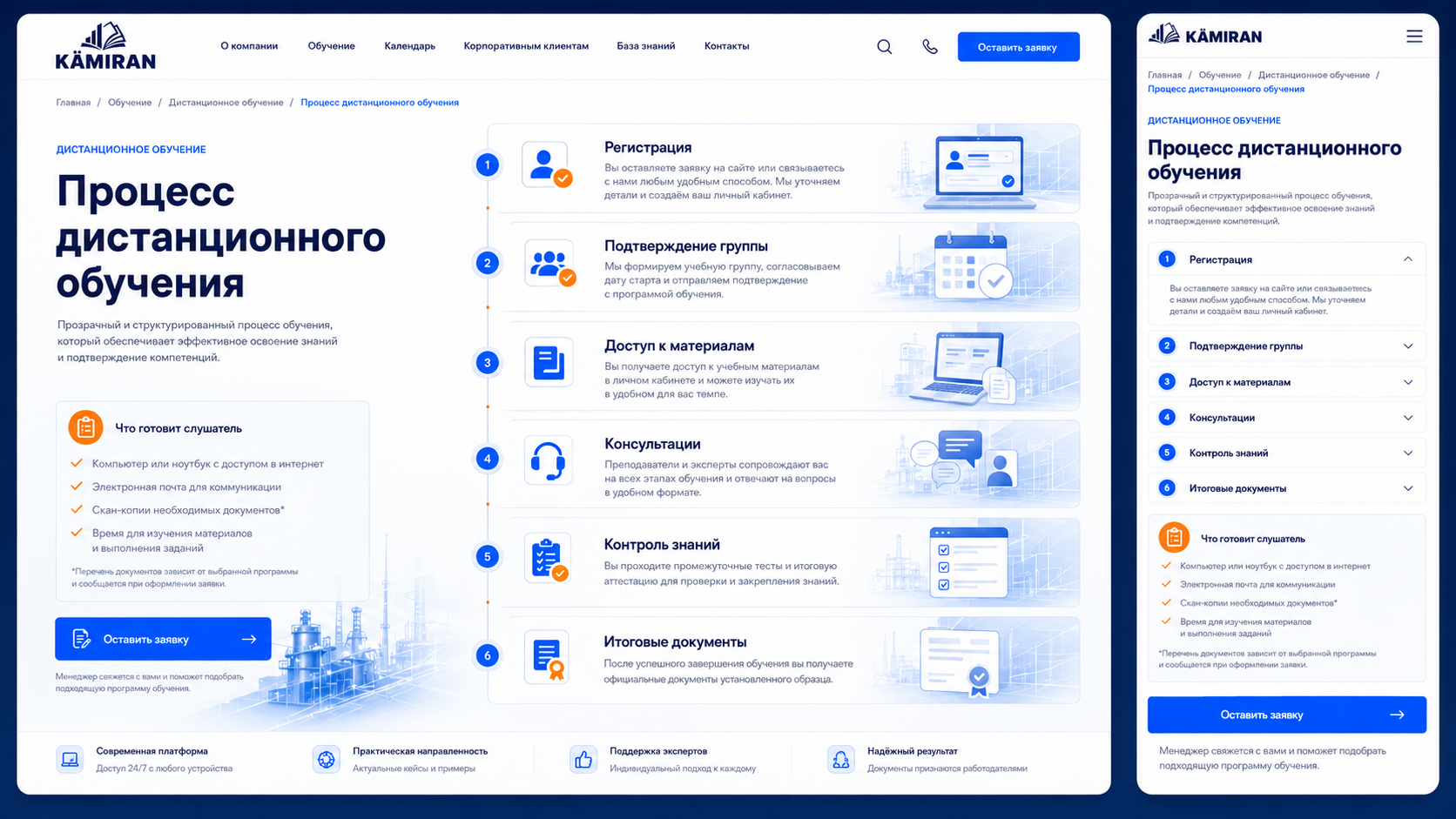 Процесс дистанционного обучения